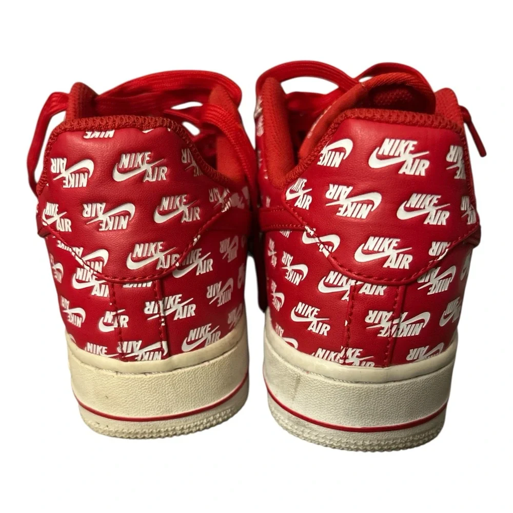 Nike‎ Air Force 1 “All Over Logo” Red/White Sz 7.5